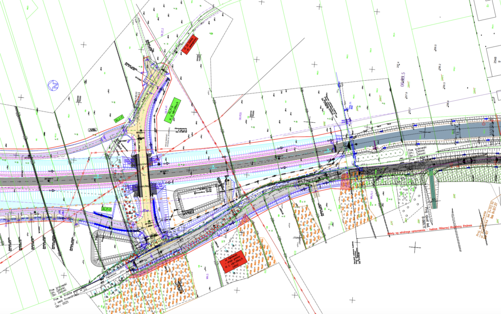 Mapa przedstawiająca zachodnią obwodnicę Zielonek etap II