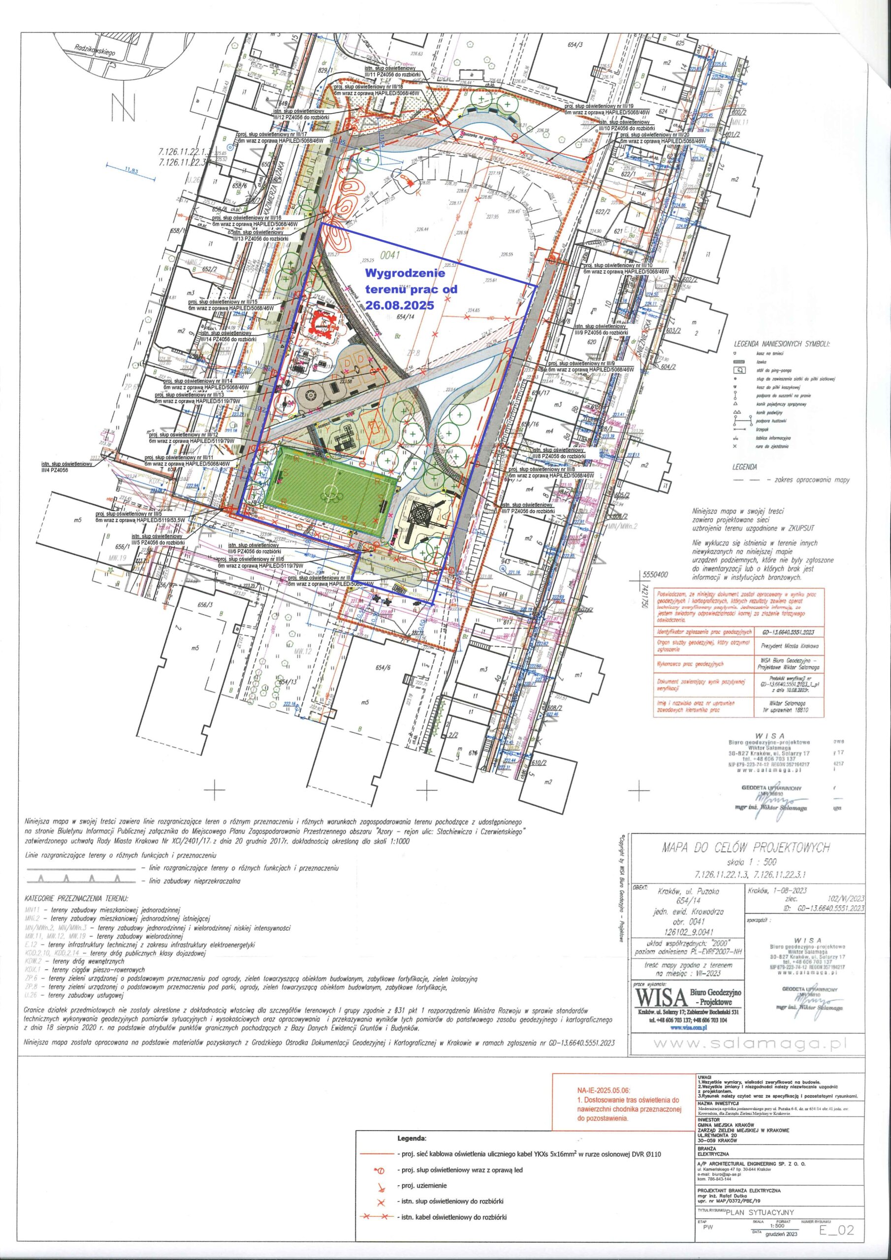 Mapa dot. prac przy ul. Prużaka