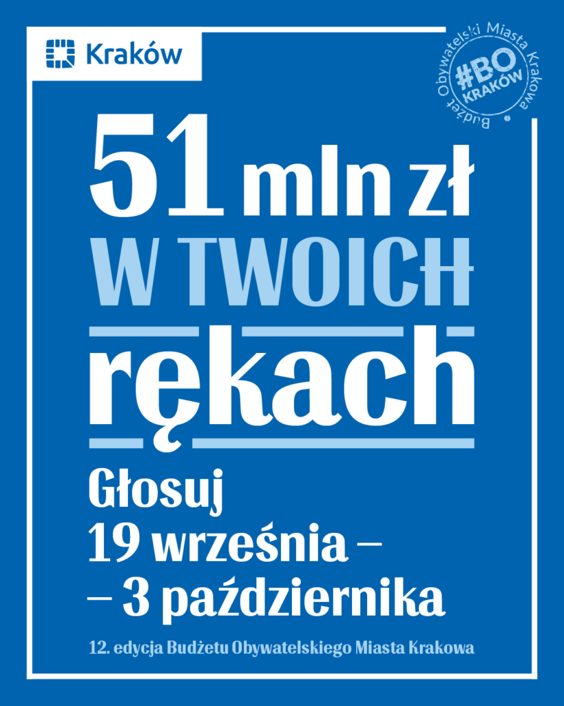 Plakat dotyczący 12 edycji Budżetu Obywatelskiego