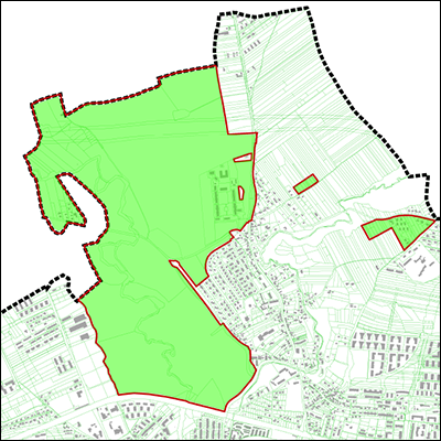 Mapa z zaznaczonym obszarem Witkowice - Dolina Prądnika